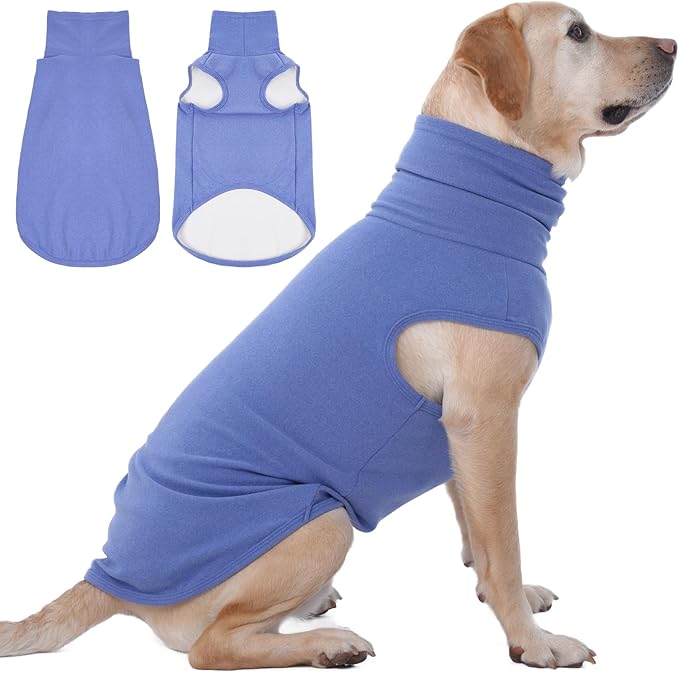 IECOii XXXL Dog Sweater - Snug Dog Turtleneck Sweater, Blue,XXX-Large, Warm Christmas Winter Pullover Sweatshirt,Machine Washable Fleece, Extra Stretchy for Extra Large Dogs Like Labrador,Doberman