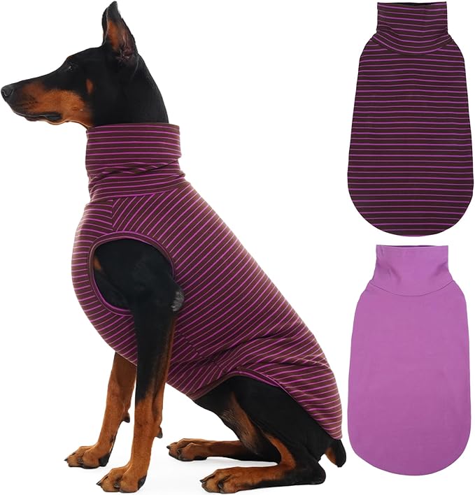 IECOii 2 Pack XXL Dog Fleece Sweater for Large Dogs Girl Boy, Warm Dog Sweater Turleneck Lightweight Sweatshirt, Stretchable Cozy Pullover Dogs Vest for Fall & Winter, Pitbull Sweaters, 2XL