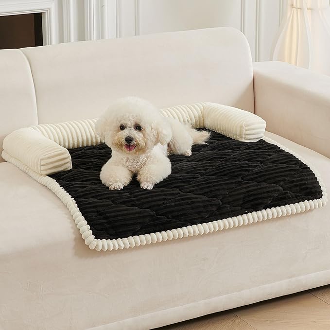 HAOMAIJIA Dog Couch Bed for Large Dogs, Non Slip Pet Couch Covers for Sofa Thick Soft Washable Dog Couch Cover Protector All Seasons Universal Dogs and Cats Bed Mat (Black, X-Large)