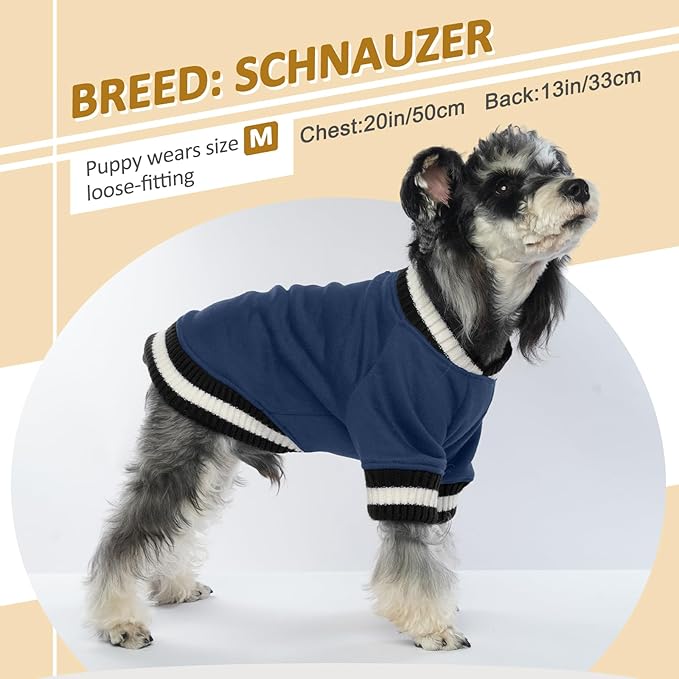 FUAMEY Dog Pullover Sweatshirt，Dog Winter Sweaters Warm Dog Clothes Dog Vest Thick Puppy Pullover Soft Pet Fleece Sweater Cute Doggie Boy Girl Outfit for Small Medium Dogs Blue XL