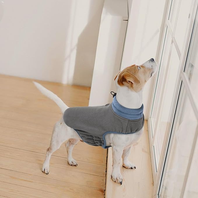 Queenmore Dog Sweater,Soft Fleece Vest Pullover Dogs Jacket with Elastic Stretchable,Warm Winter Dog Coats Cold Weather Doggy Dachshund Sweaters for Small Dogs Cats Boy or Girl (Grey, S)