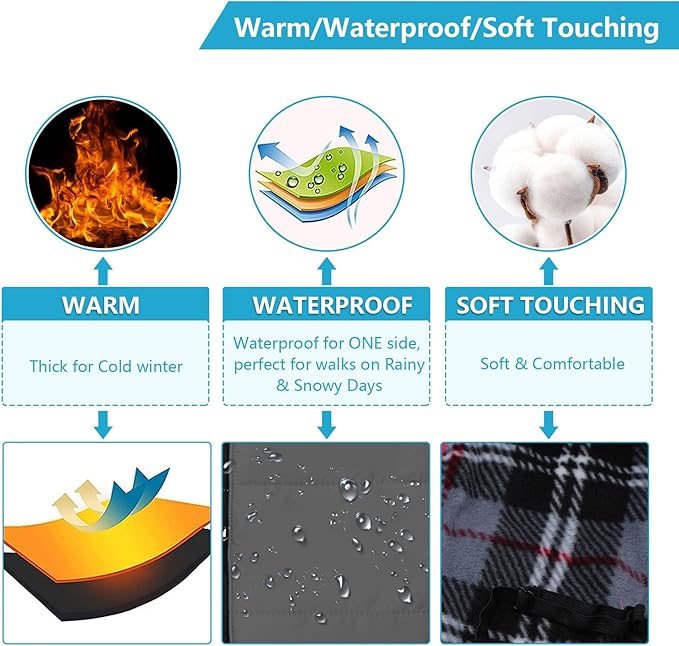Geyecete Winter Warm Coat Waterproof Dog Jacket with Harness Traction Belt,Pet Outdoor Jacket for Small Dogs-Gray
