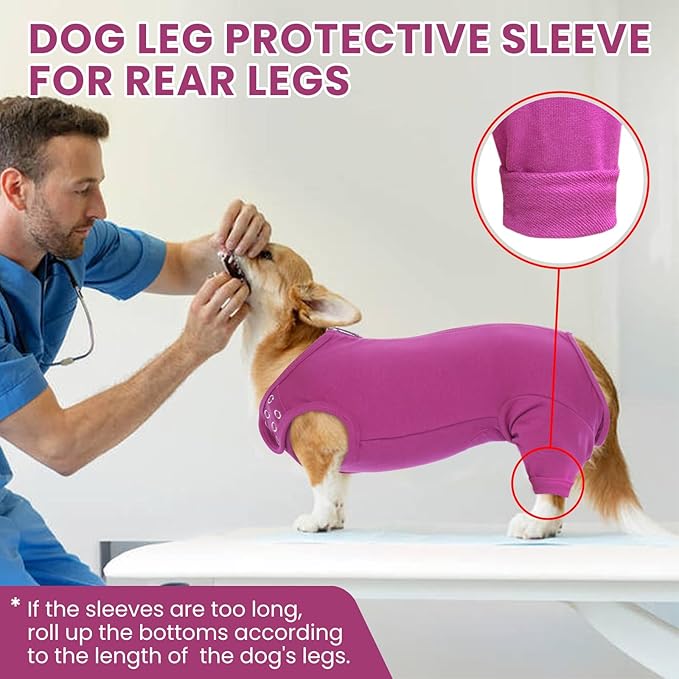 Nanaki Dog Wound Care Shirt,Dog Leg Sleeve to Stop Licking Rear Leg and Abdomen,Pet Surgery Suit Female Spay,Dogs Onesie for Surgery Female Male,Pet Surgical Recovery Suit Female Wound Heal Clothes