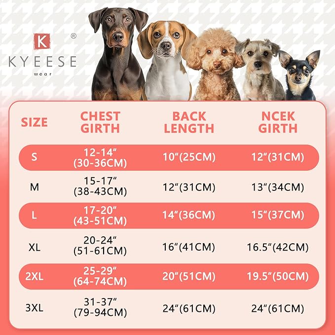KYEESE Dog Coat Waterproof Dogs Jacket with Fleece Lined Soft Pet Sweater for Cold Weather Warm Pet Winter Puffer Coat with Leash Hole Thick Pets Clothes with Pocket Windproof Dog Coats for Small Dogs