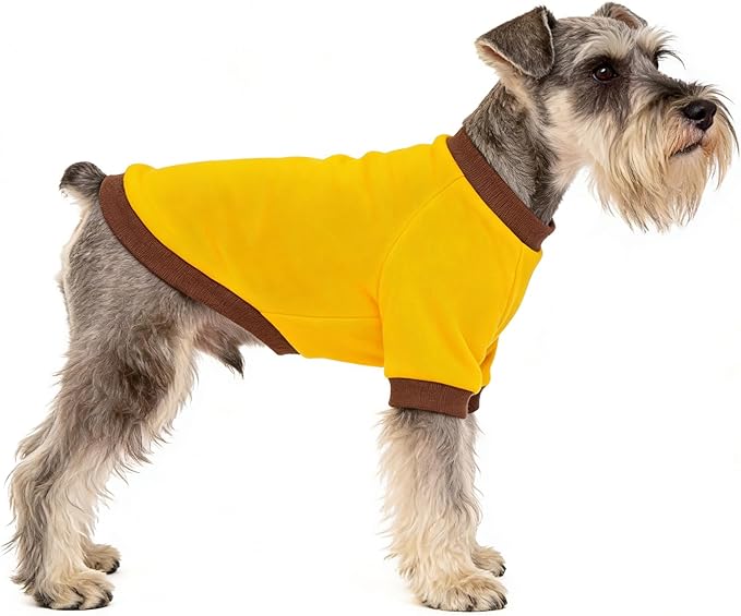 2 Pack Dog Hoodie for Small Dogs, Dog Sweatshirt Soft Warm Pullover Dog Clothes with Ribbed Cuffs for Schnauzer/Poodle/Chihuahua (Yellow+Pink, XX-Large)