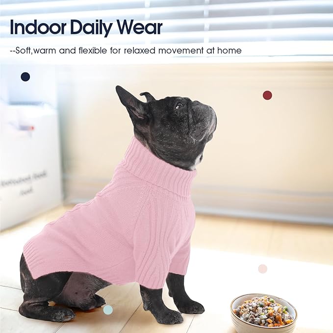 IECOii XXXL Dog Sweater,Warm Dog Sweaters for Extra Large Dogs Girl Boy,Stretchy & Cozy,Turtleneck Knitted Pullover for Pet Wear On Holiday,Easy On Doggy Sweatshirt for Labrador (Pink,XXXL)