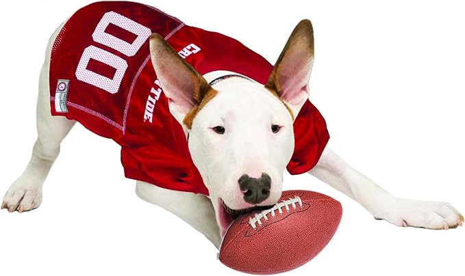 Pets First NCAA College Alabama Crimson Tide Mesh Jersey for DOGS & CATS, Large. Licensed Big Dog Jersey with your Favorite Football/Basketball College Team AL-4006-LG