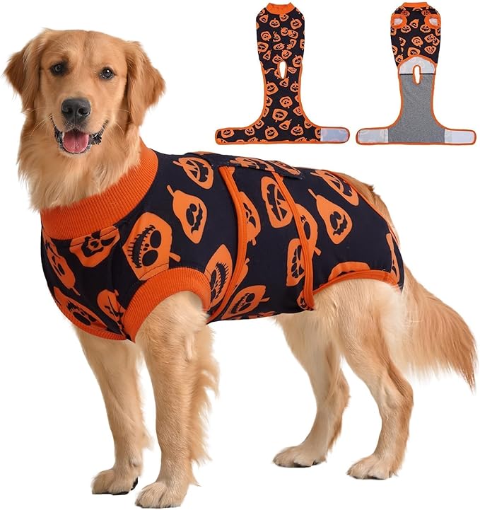 Kuoser Dog Surgery Recovery Suit, Doggie Surgical Bodysuit for Female Male Dogs, Pet Anti Licking Shirt for Spay Neuter Dog Cone Alternative