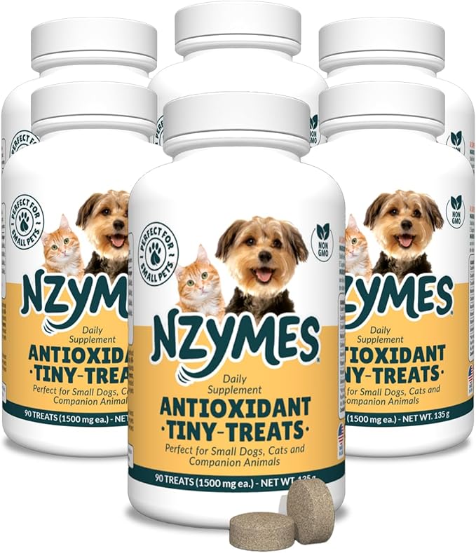 Nzymes® Antioxidant Tiny Treats - for Dogs Joints, HIPS, Paralysis, Skin, Coat, Hair Loss, Aging, Digestion, Seizures - Dog Treats for Small Dogs - 540 Treats - Made in The USA