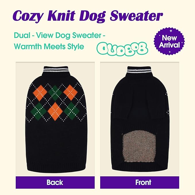 Dog Sweater for Medium Large Dogs, Cold Weather Cable Knit Pullover, Thick Warm Turtleneck Winter Clothes for French Bulldog, Labrador, Golden Retriever, German Shepherd, Great Dane- Blue M