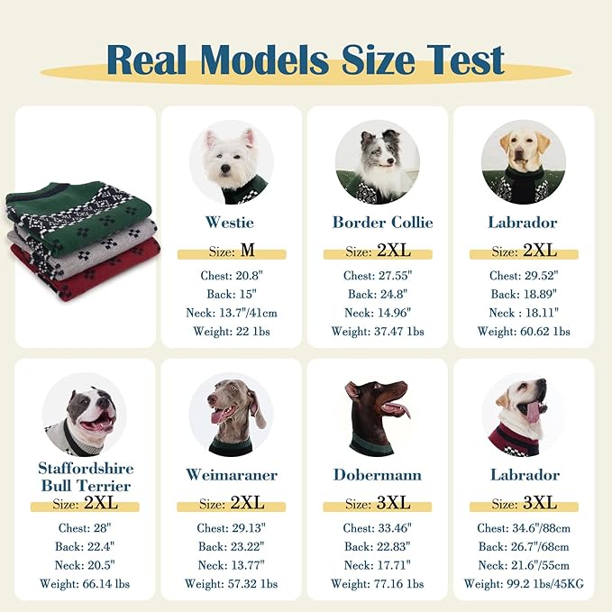 ROZKITCH Knit Dog Sweaters for Small Dogs, Thick Fall Dog Sweater for Cold Weather,Christmas Fair Isle Sweater for Holiday Daily Thanksgiving Shih-tzu Maltese Bichon Frise Green M
