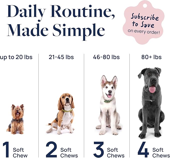 Veterinary Formula Smart Vitality Hip & Joint Supplement for Dogs with Glucosamine – Dog Joint Support, Dog Supplements for Mobility & Flexibility, 60ct