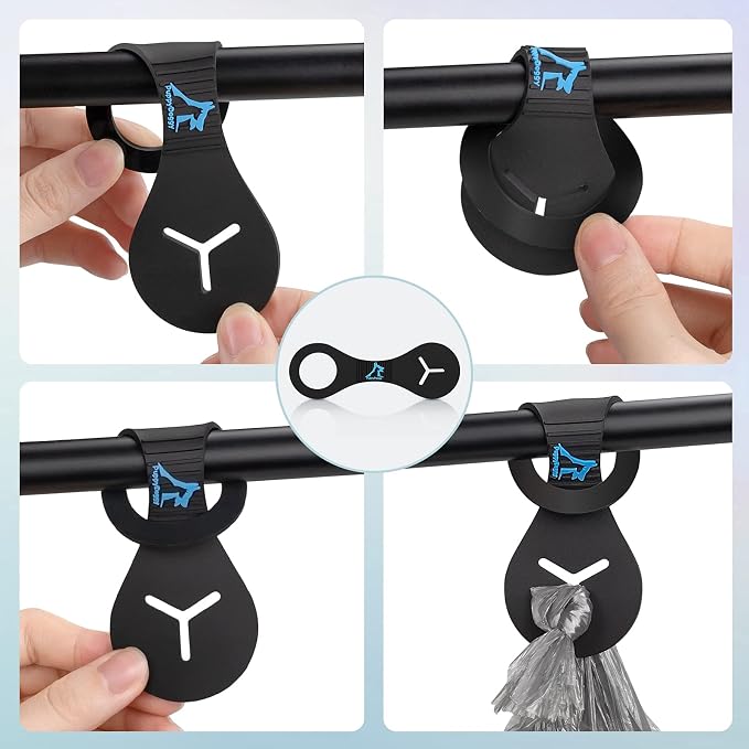 Dog Poop Bag Holder for Leash Waste Bag Carrier Dog Poop Bag Dispenser for Walking Running Bicycle Accessory 2 pieces (Blue)