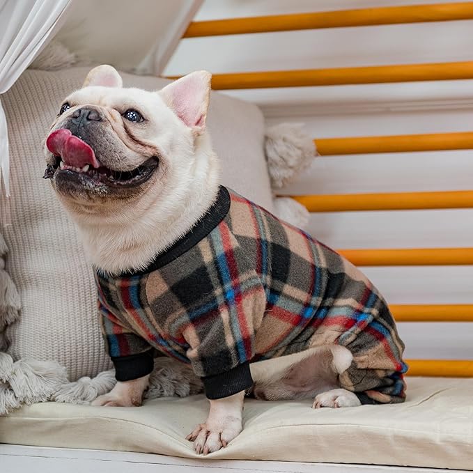 SCENEREAL Dog Pajamas for Small Dogs, Soft and Warm Puppy Sweater, Holiday Clothes Onesie, Thanksgiving Christmas Outfits for Doggie Cold Winter - Dog Jammies Pjs