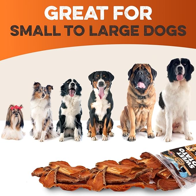 BRUTUS & BARNABY Sweet Potato Dog Treats – Support Sensitive Stomachs with USA-Grown, Hypoallergenic Treats That Smell as Good as They Taste