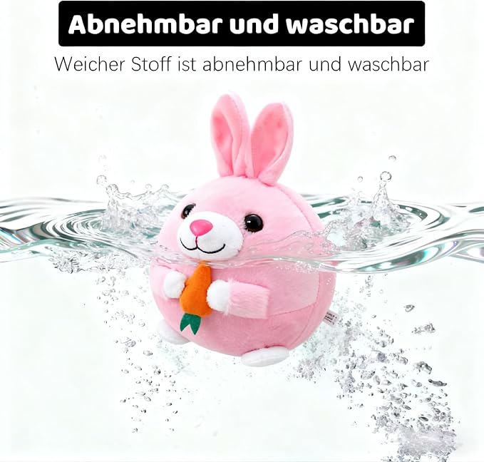 Interactive Dog Toys, 2026 New Active Moving Pet Plush Toy, Rechargeable Squeaky Dog Ball Toy with Talking Sound, Washable Cartoon Bunny Plush Toy for Dogs Puppies (Pink Bunny)