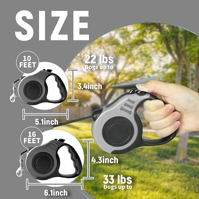 LIEVUIKEN Retractable Dog Leash Automatic Telescopic Tractor Dog Tape, Pet Tape 10/16 FT Durable and Convenient, with Non-Slip Handle, Suitable for Small and Medium-Sized Dogs