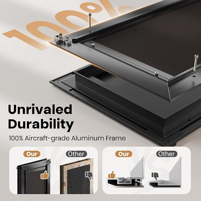 All Aluminum Dog Door for Exterior Door, Large Doggy Door, Heavy Duty Pet Door, Double Magnetic Flaps, Thermal Tnsulation, Energy Efficient, Sliding Lock Panel (Pets Up to 110Lb). | Aluminum Alloy Frame, Upgraded Magnetic Flaps, Thermal Insulation, Ene...