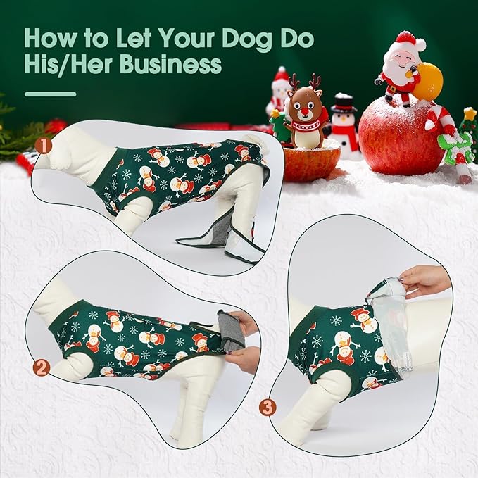 Kuoser Dog Surgery Recovery Suit, Doggie Surgical Bodysuit for Female Male Dogs, Pet Anti Licking Shirt for Spay Neuter Dog Cone Alternative