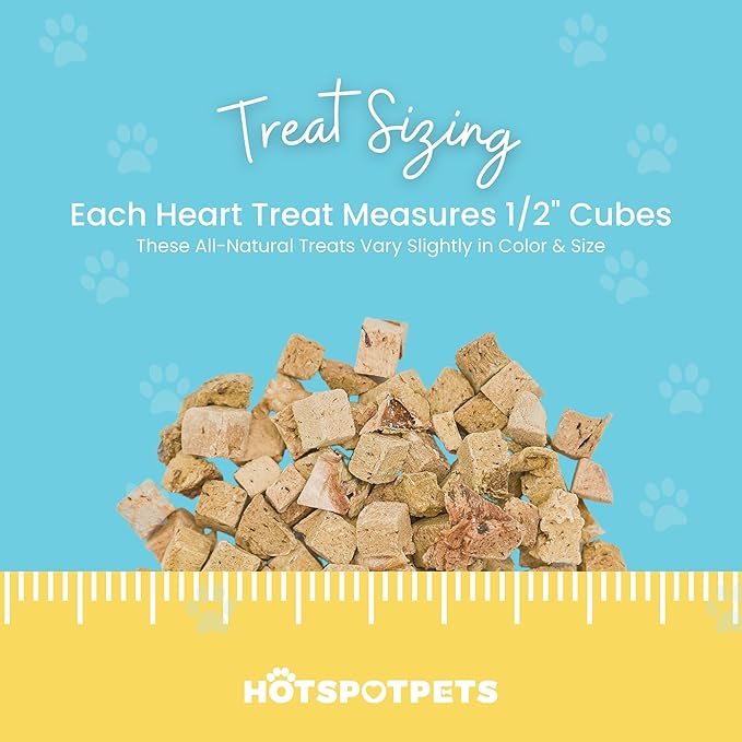 hotspot pets Freeze Dried Lamb Heart Treats for Cats & Dogs - 1LB Big Bag- Single Ingredient All Natural Grain-Free - Perfect for Training, Healthy Topper or Snack - Made in USA