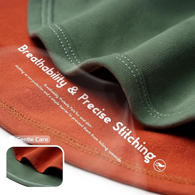 Koneseve Dog Shirt Soft Cotton Stretchy Clothes for Medium Large Dogs 2-Pack Rust & Mist Green 4XL