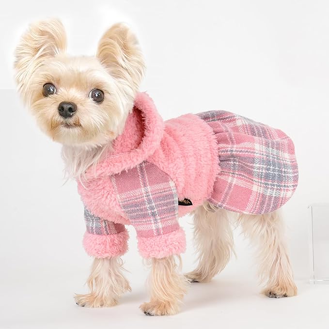 Dog Hoodie Sweater Clothes for Small Dogs Boy Girl Pet Hoodies for Cold Weather Coats Spring Dog Sweatshirt for Chihuahua Yorkie Cat Sweater Costumes, XXS, Pink