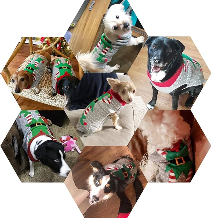NACOCO Christmas Dog Sweater Ugly Elf Pet Jumper Clown Holiday and Party for Dog and Cat (Clown,XXL)