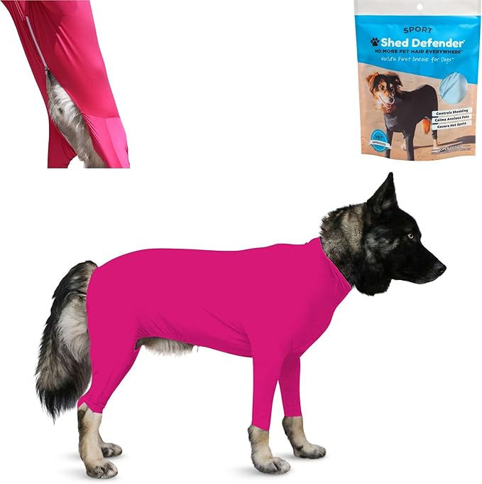 Shed Defender Sport Dog Onesie for Dog Shedding, Seen on Shark Tank, Lightweight Breathable, Bodysuit for Dogs, Pet Jumpsuit, Dog Body Suit, Shed Shirt, Full Body Shed Suit, Hot Spots, Vet Approved
