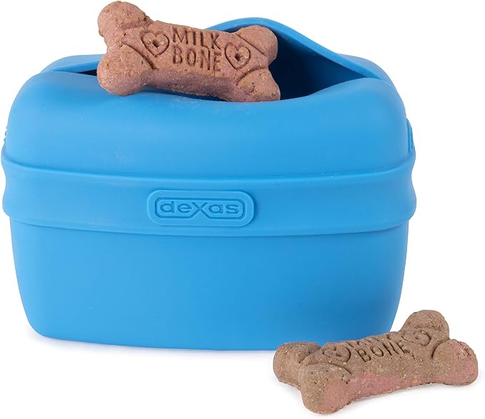 Dexas Pets Pooch Pouch Flexible Dog Treat/Training Treat Clip Pouch, Pro Blue