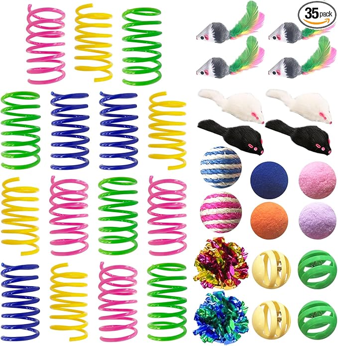 Cat Toys for Indoor Cats, 35 Packs Interactive Cat Toys Set for Kitten