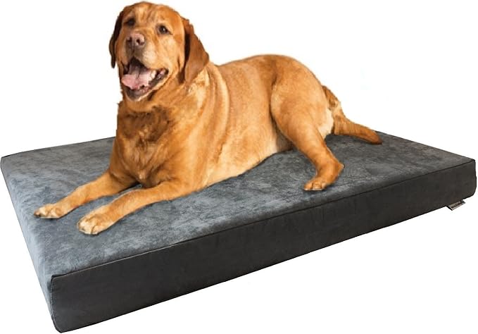 Dogbed4less XL Orthopedic Memory Foam Dog Bed with Machine Washable Cover, Waterproof Lining for Medium to Large Pet, 47X29X4 Pad Fit 48X30 Crate