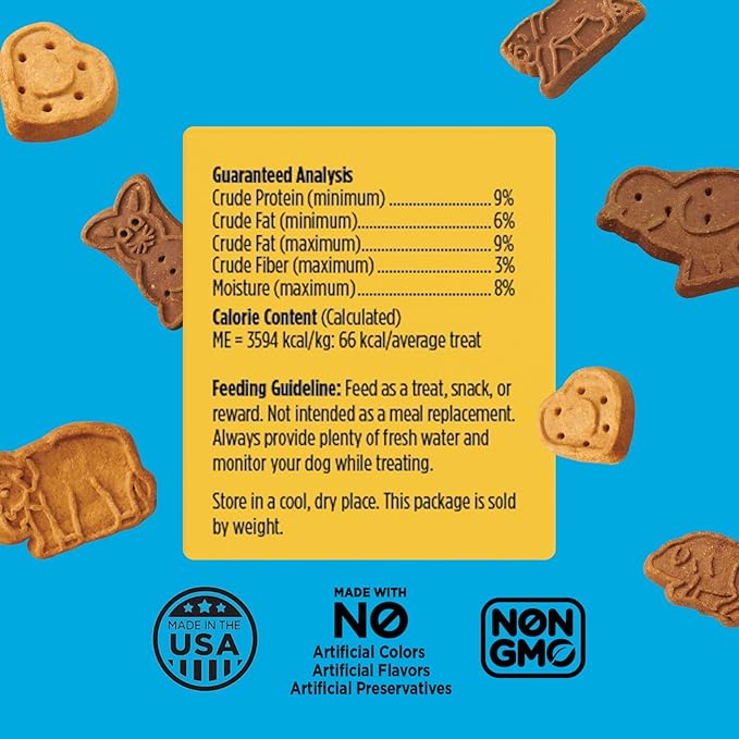 Blue Dog Bakery More Crunch Assorted Flavors, Dog Biscuits, Healthy Treats, All Natural, Bacon, Chicken, Cheese, Peanut Butter, 5 lb (Pack of 1)