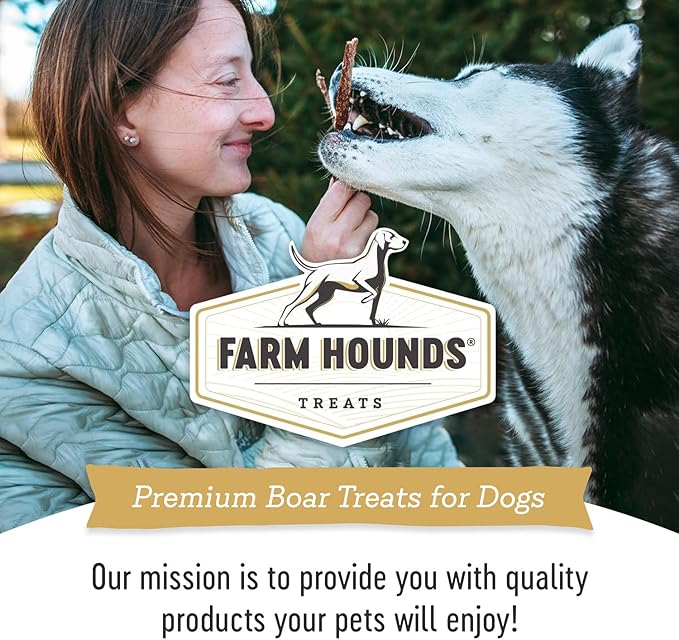 Farm Hounds - Boars Strips - Premium Natural Boar Jerky for Dogs - 100% Humanely Raised Boar- Break-to-Size - Great for Training & Treats - No Added Fillers - Made in USA - 1 Pack