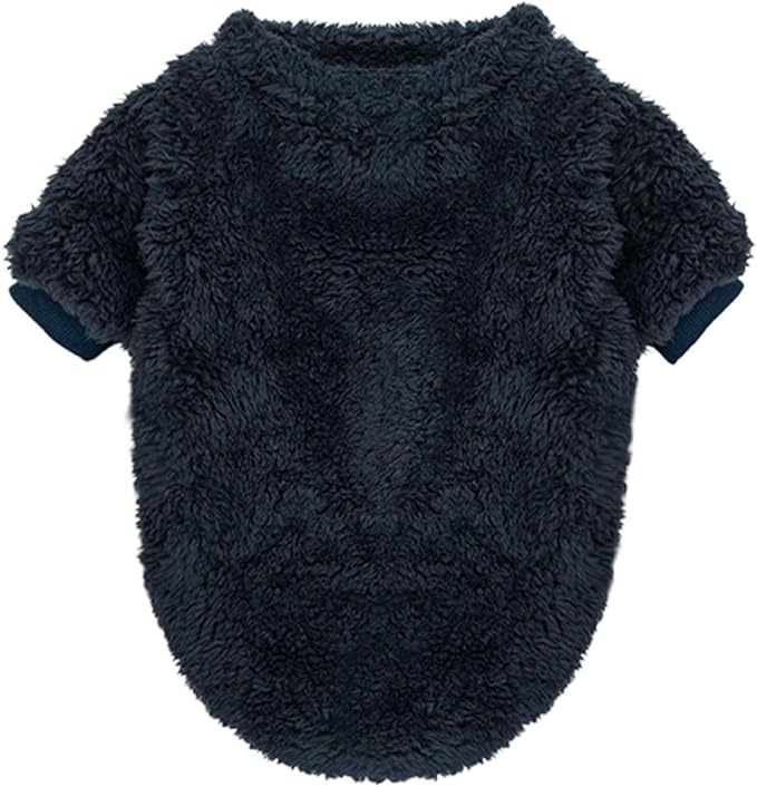 Dog Sweaters Clothes Coat for Small Dogs Boy or Girl Cat Puppy Coat Sweatshirts Soft Warm Fluffy Winter Jacket Apparels (Gray,Blue,Dark Blue, Medium)