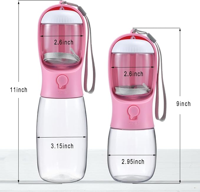 Cibaabo Dog Water Bottle Portable with Food Container & Filter for Travel | Feeding & Hydration | Travel Water Bowl | Portable Pet Dispenser | Dog Gifts | Puppy Essentials | for Hiking Camping Beach