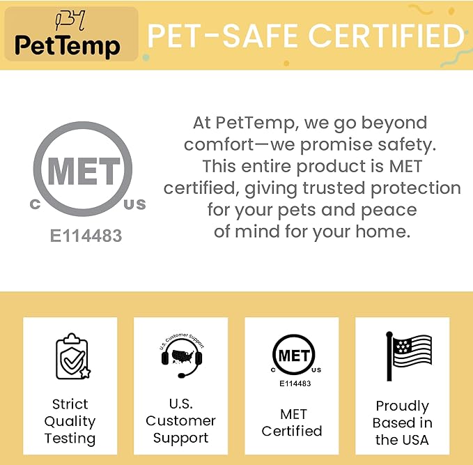 PetTemp Large Pet Heating Pad for Cats Dogs Indoor & Sheltered Outdoor Waterproof Heated Dog Bed Heated Cat Bed Chew Resistant Cord Constant Temperature Brown 26 x 20 Inch