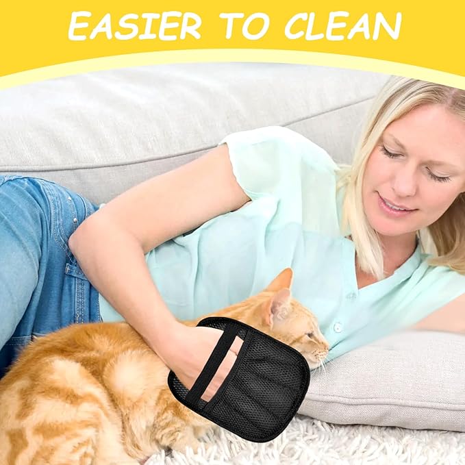 3 Pcs Pet Hair Removal Glove,Electrostatic Gloves Pet Hair,the Magic Brush Pet Hair Remover,Reusable,Washable Electrostatic Gloves Pet Hair for Couch,Furniture,Carpet,Car Seat