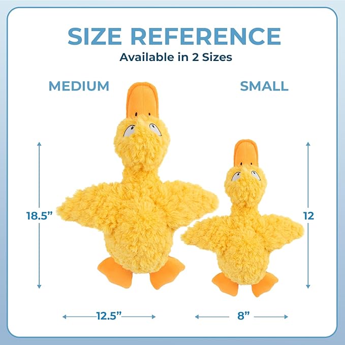 Best Pet Supplies Interactive Squeaky Dog Chew Toy, Ideal Dog Toys for Chewers, Small, Medium & Large Dogs, and Fetch Lovers - Ducky Doodle (Yellow), Small