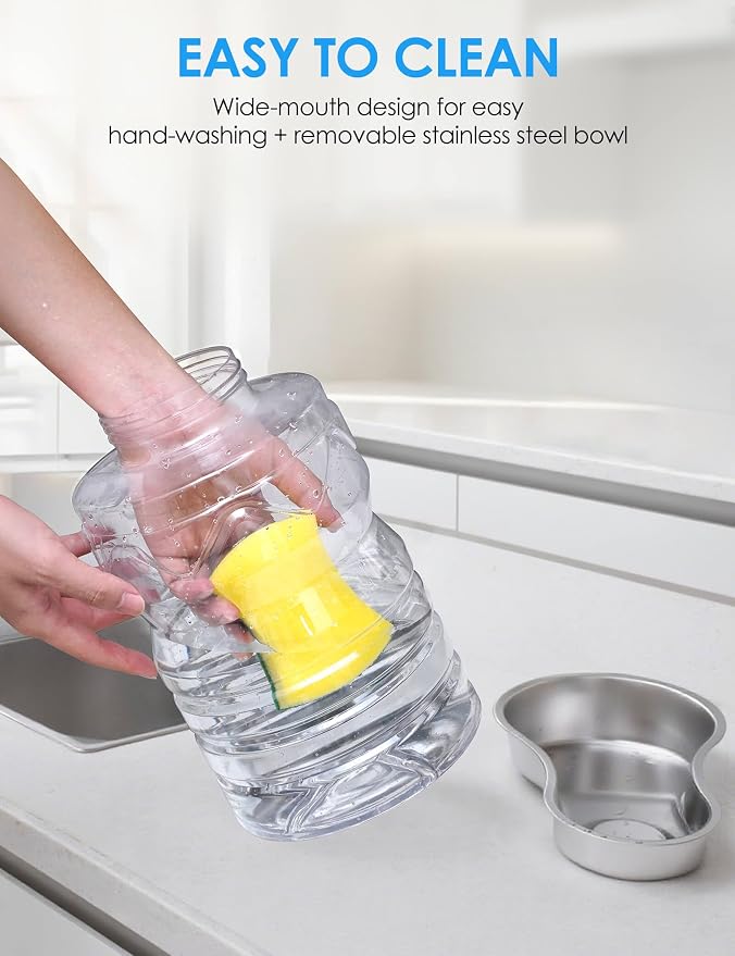 Heouvo 1.7 Gallon Automatic Dog Water Dispenser (6.5L-Black)