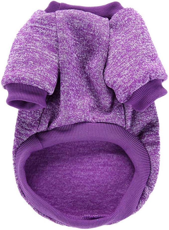 Jecikelon Dog Clothes Dogs Sweater Soft Puppies Clothing Winter Puppy Sweaters Warm Outfit for Dogs Small XXS XS Cat Apparel (X-Large, Purple)