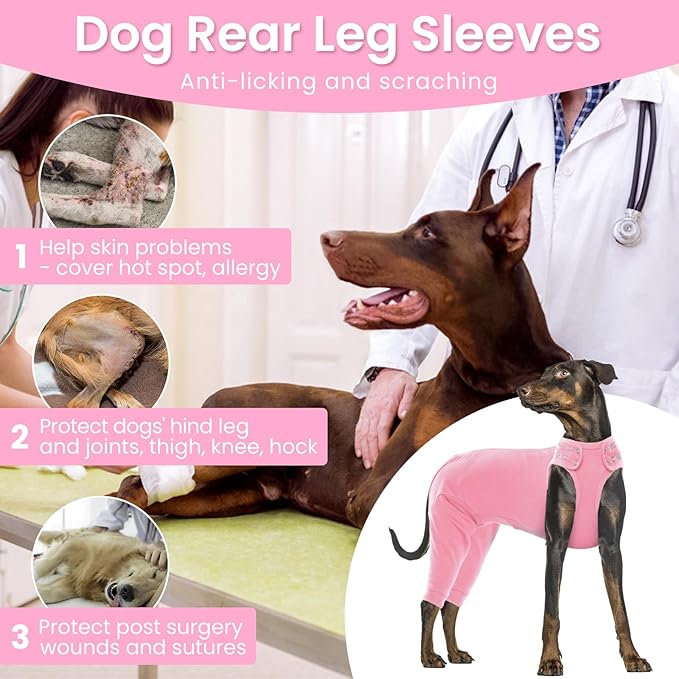 Nanaki Dog Wound Care Shirt, Dog Leg Sleeve To Stop Licking Rear Leg And Abdomen, Doggy Surgery Suit Female Spay,Doggy Onesie For Surgery Female Male, Pet Surgical Recovery Suit Pet Wound Heal Clothes