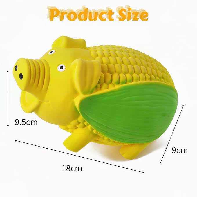 3-Pack Squeaky Vegetable - Shaped Pig Dog Toys with Grunts & Oinks,Durable Rubber Puppy Chew Toys with Interactive Latex Design