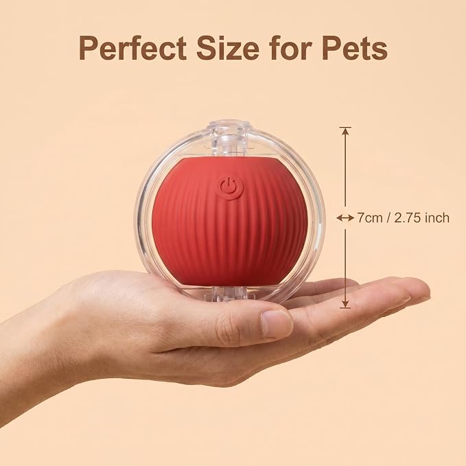 Interactive Pet Toy Ball, 2026 Automatic Dog Toy Interactive Dog Cat Toy Ball Dog & Cat Electric Active Toys, Smart Chase Pet Toy Ball for Dogs for Large Small Dogs Motion Activated (Gray)