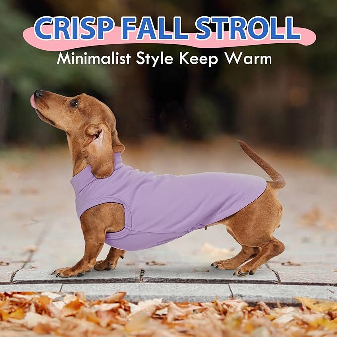 Dog Fleece Vest - Purple, S - Warm and Stretchable Sweatshirt | Sleeveless Lightweight Sweater, Pullover Design for Small Dogs, Chihuahua Clothes, Papillon, Pomeranian