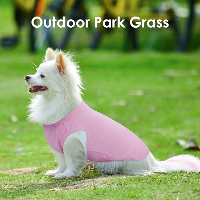3 Pack Pink Striped Dog Shirts for Medium Dogs Girl,XL Sleeveless Tee Set for Spring&Summer,Indoor/Outdoor Breathable and Lightweight,Cute Party Photo Dress(Pink,XL)