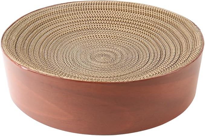 Selly's Den Bowl Shaped Cat Scratcher Round Cardboard Cat Bed and Scratcher in One, for Lounging and Scratching (16 inches)