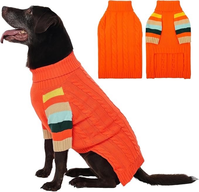 XLarge Dog Sweaters Male Female, Large Dog Sweater Turtleneck Stretchy, XL Dogs Sweaters for Winter Spring Autumn Christmas, Sweater for Extra Large Dogs Collie Pitbull, Pet Knitwear XL