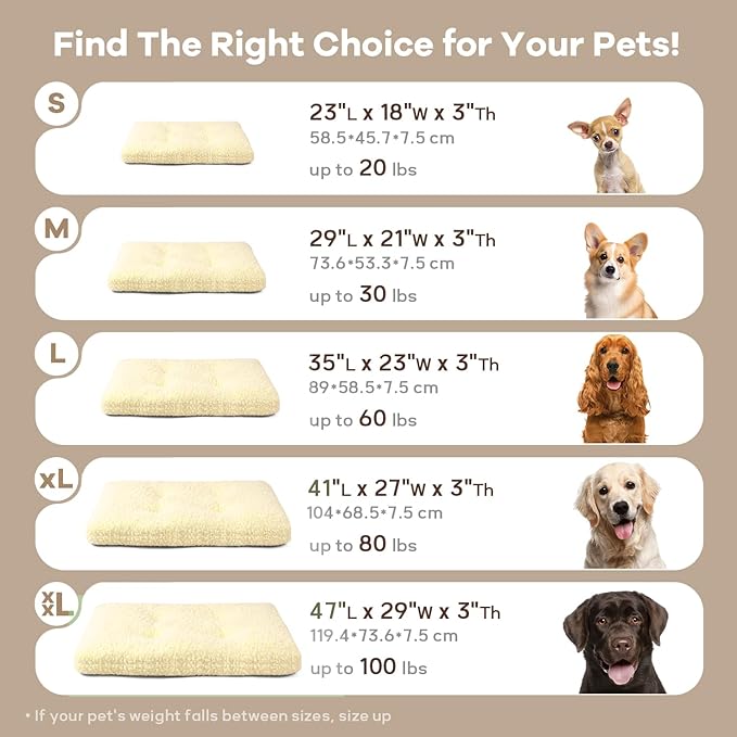 Mora Pets Cat Bed Comfy Puppy Crate Beds Plush Cat Sleeping Mat Washable Pets Mattress Anti-Slip Kitten Bed Soft Kennel Pad for Small Dogs Cats Breeds, 23" x 18", Yellow