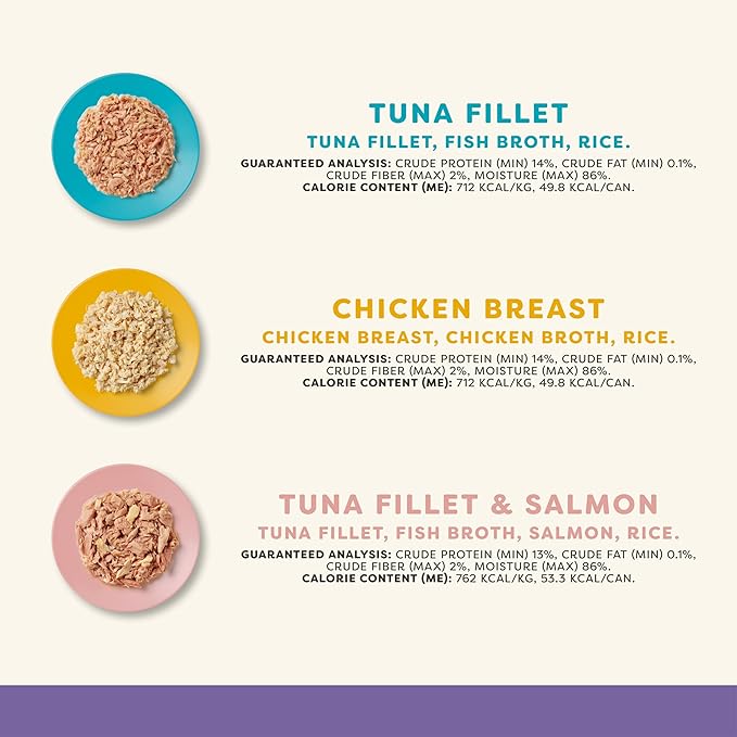 Applaws Natural Wet Canned Cat Food, Limited and Natural Ingreidents, High Protein with No Artificial Additives, Variety Pack in Broth (12 x 2.47oz Cans)
