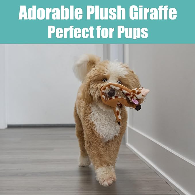 SPOT Skinneeez Giraffe 14 Inch Stuffing-Free Plush Squeaky Dog Toy – Soft Interactive Chew Toy for Small and Medium Dogs – Mess-Free Play for Light & Moderate Chewers